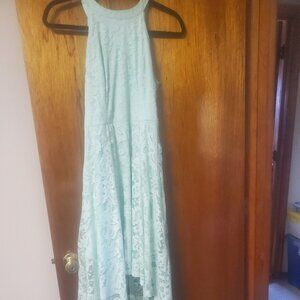 Dressystar Women's Halter Floral Lace Cocktail Party Dress Hi-Lo